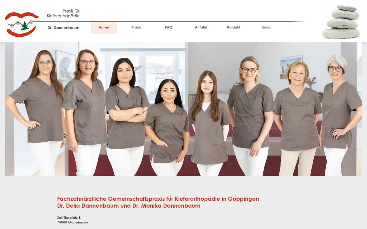 Website-Mockup der Praxis Dr. Dannenbaum auf Laptop, Tablet und Smartphone
