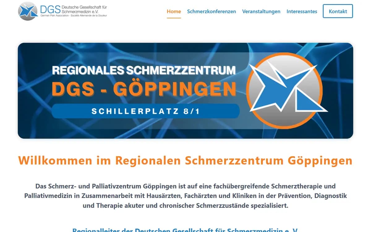 schmerzzentrum-goeppingen.de im Browserfenster